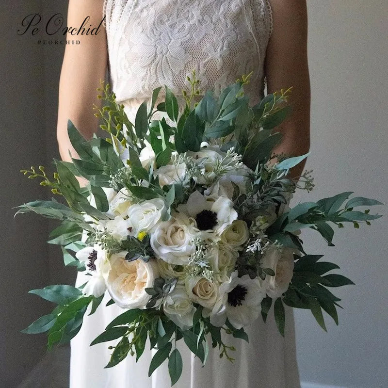 Boho Anemone Eucalyptus Bridal Bouquet