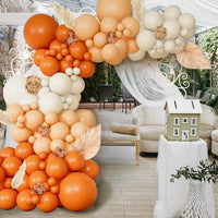 Matte Orange Yellow White Gold Balloons Garland Arche Ballon Wedding Baby Shower 1st First Birthday Party Decoration Kit Globos