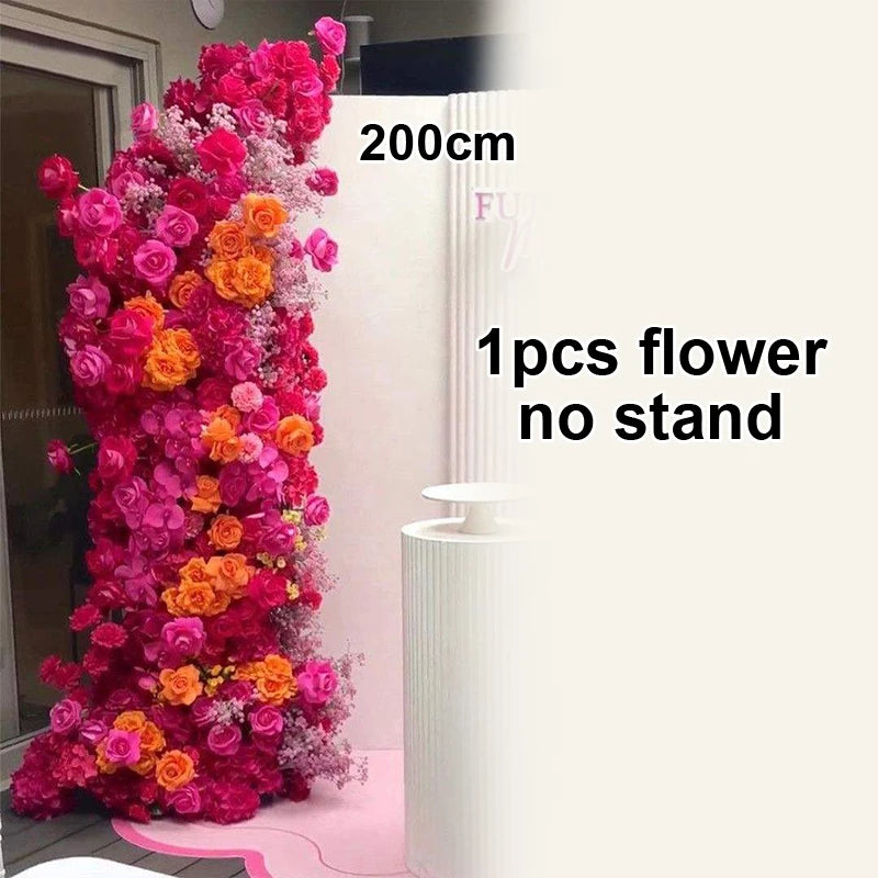 Rose Flower Row Wedding Table Runner Decoration