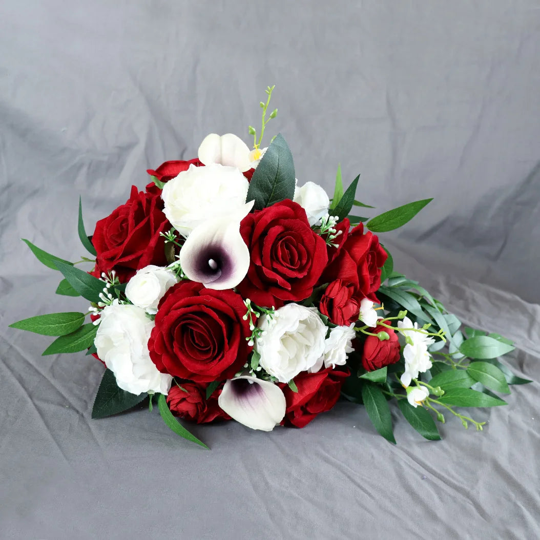 Rose Bridal Bouquet with Ribbons
