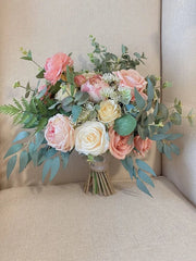Blush Pink, Mint and Cream Wedding Bouquet