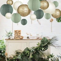 Sage Paper Lantern Wedding Decoration Background Retro Green Lantern S