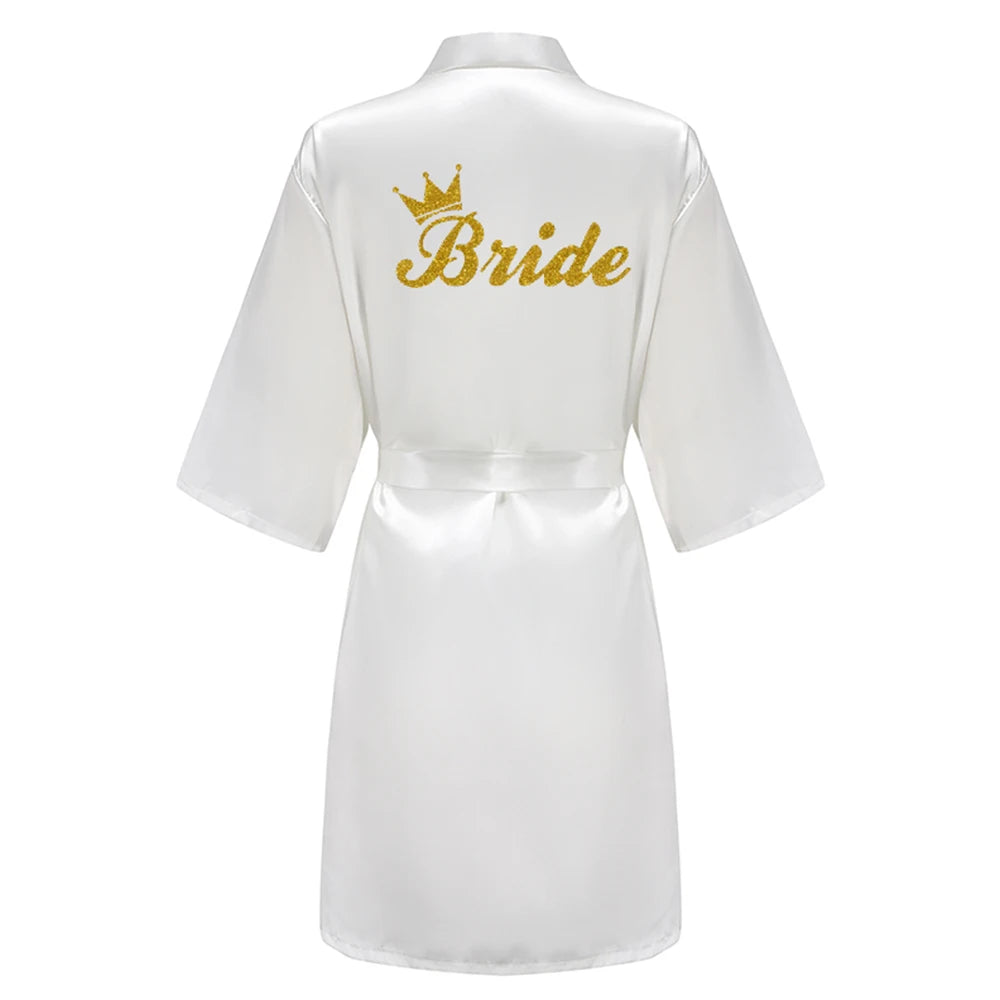 Light Blue Women's Satin Robe for the Wedding Party