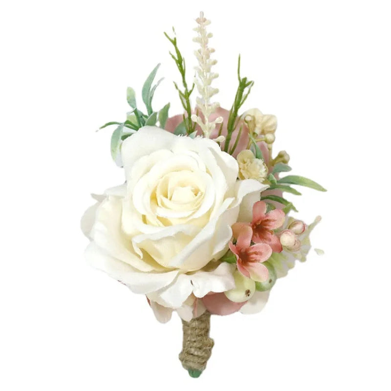 Pink Groom Wedding Boutonniere