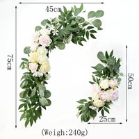Large 2Pcs Artificial Flower Swag Floral Swag Garland Wedding Arch Flowers Kit for Sign Rustic Artificial Floral Swag Arch Decor