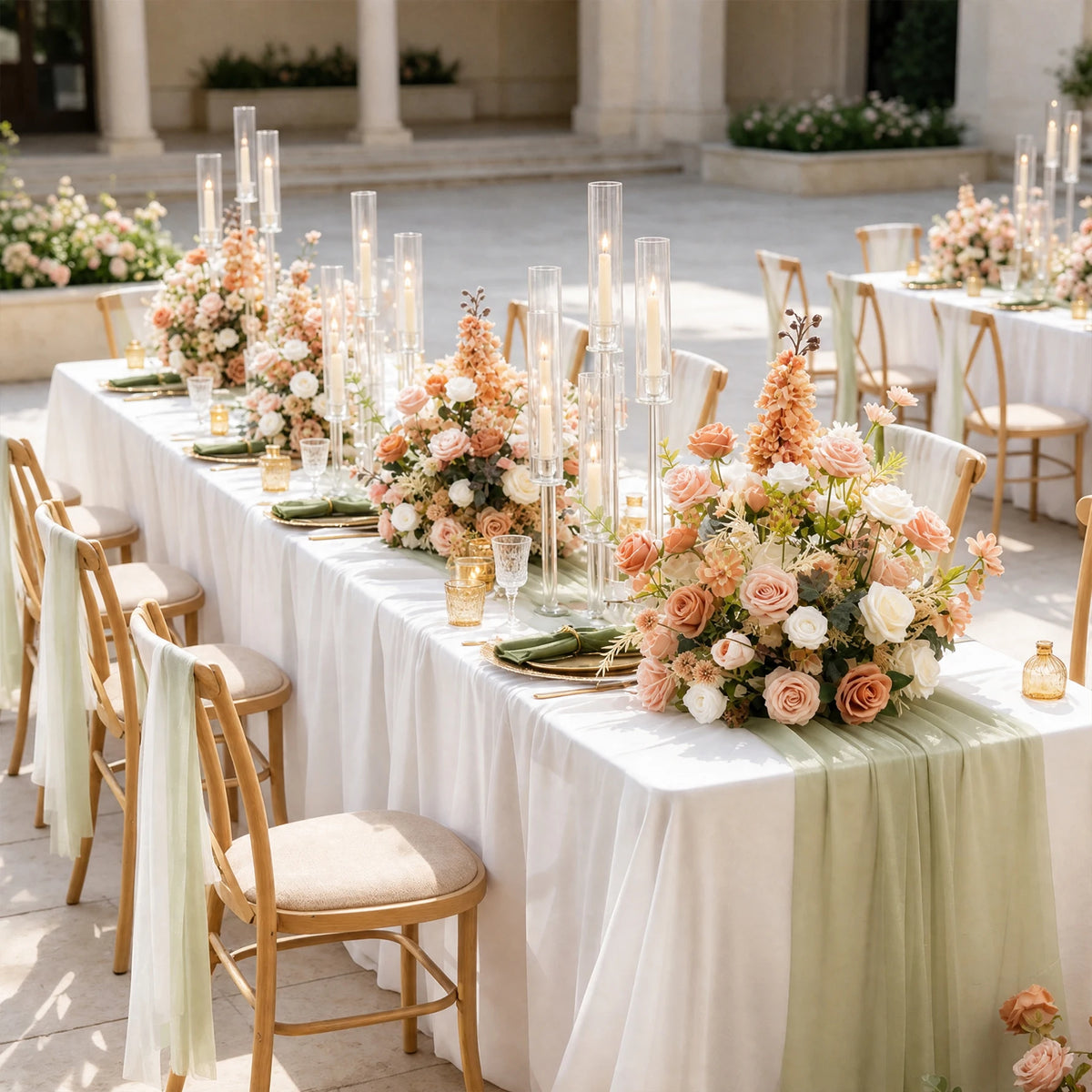 Blush & Ivory Garden Rose Artificial Floral Arrangement