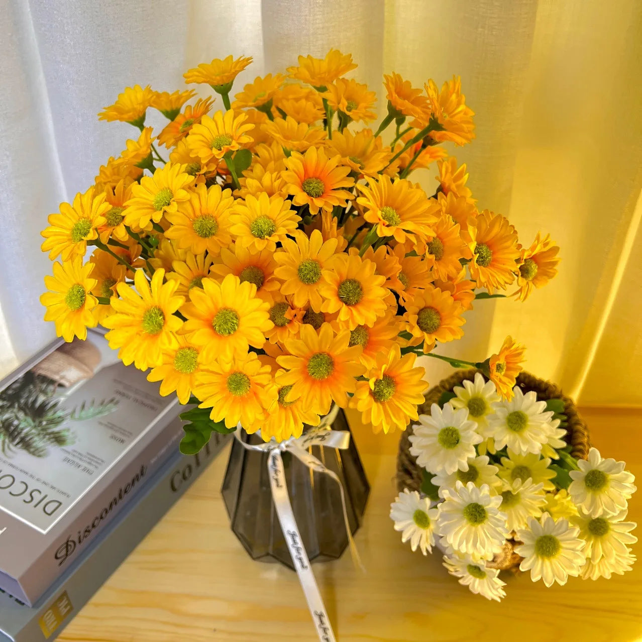 21 Heads Of Sunflowers Small Daisies Bouquets Of Chamomile Wedding Dec
