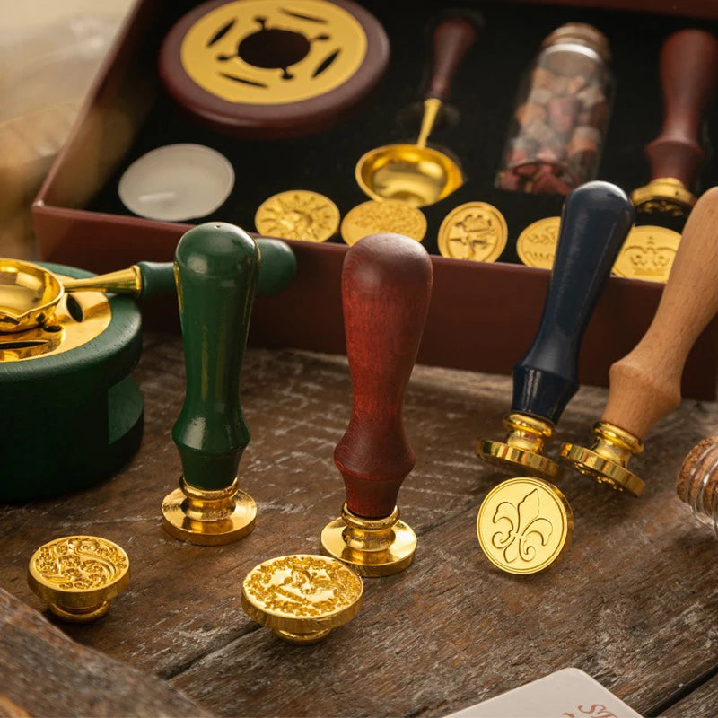 Vintage Wax Seal Stamp Kit With Sealing Wax