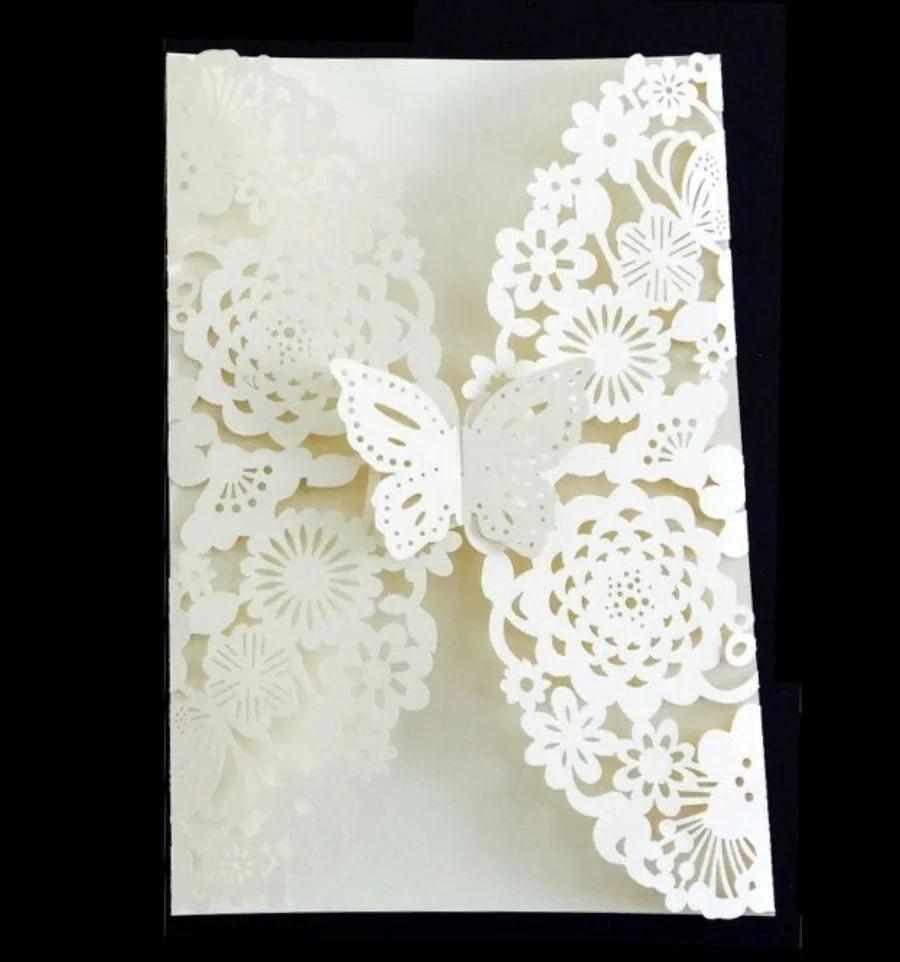25/50piece Festival Party Invitation Letter Laser Hollow European Invi