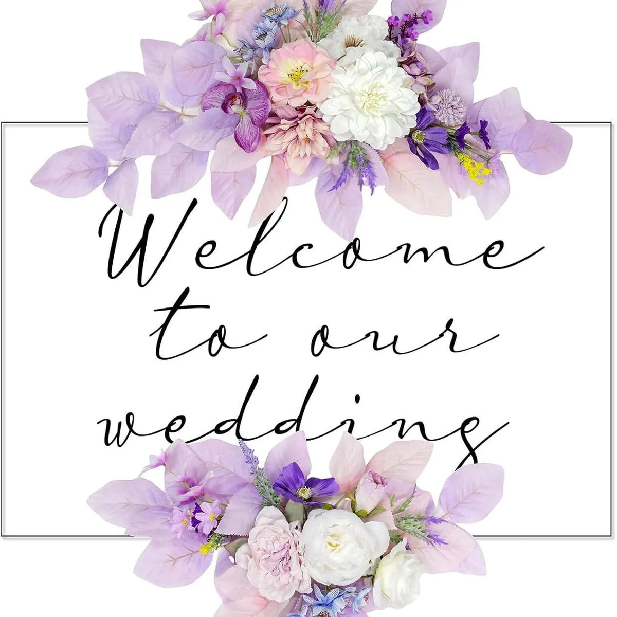 Romantic Floral Sign Swag Set – Artificial Wedding & Event Flowers