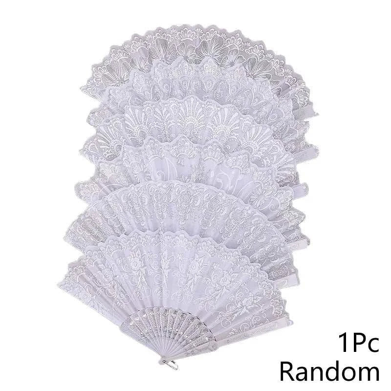 Fashion Wedding White Folding Fan Wedding Cosplay Party Home Decorativ
