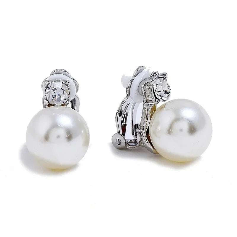 Korean Imitation Pearls Fake Piecring Ear Ring For Women Girl Trendy C