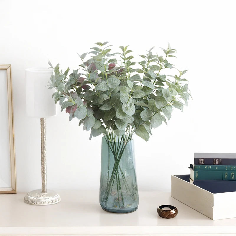 Faux Eucalyptus Leaves Decorative Stem