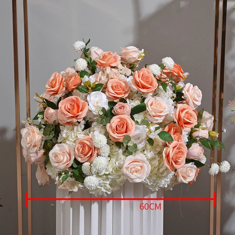 Peach and White Floral Wedding Arch Set