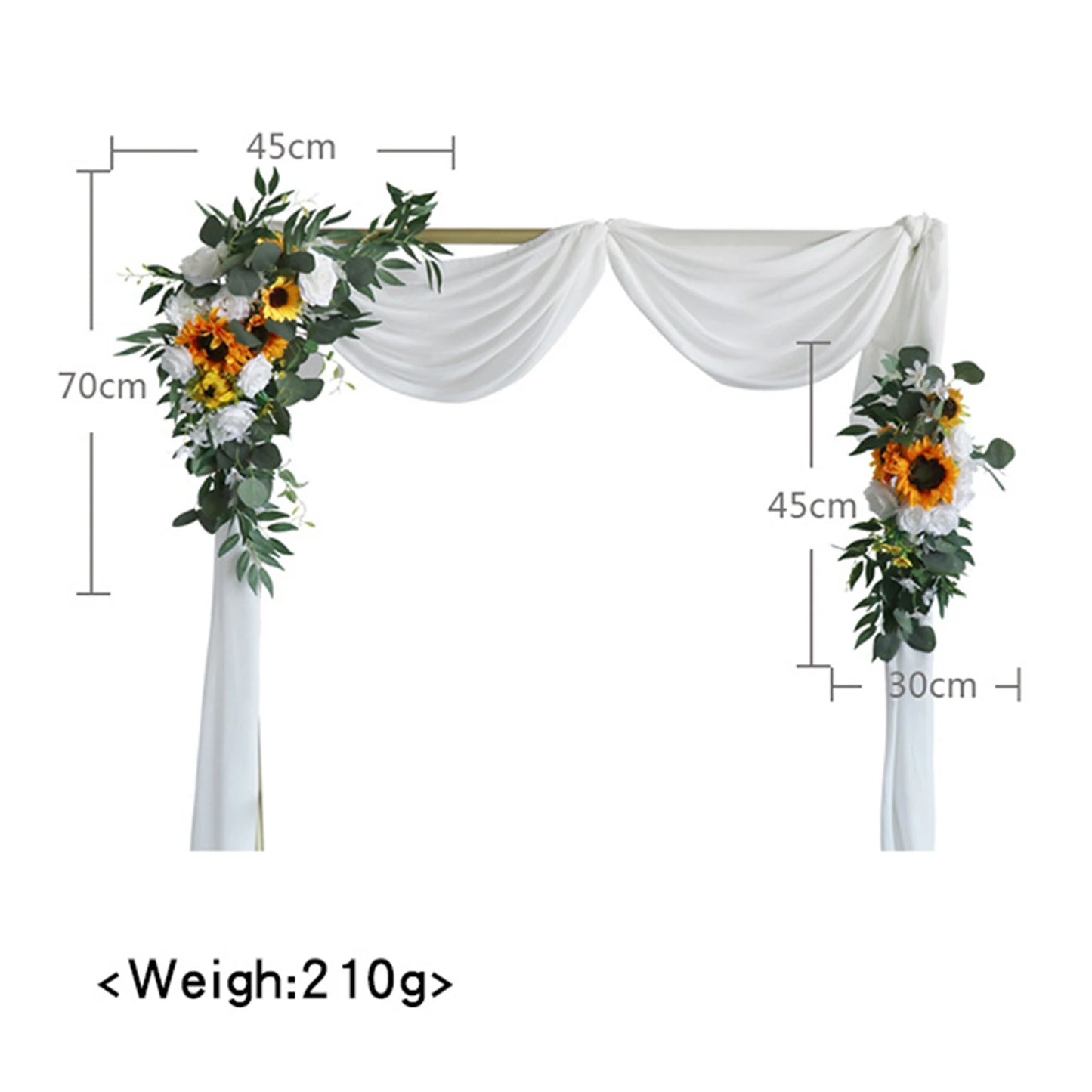 Large 2Pcs Artificial Flower Swag Floral Swag Garland Wedding Arch Flowers Kit for Sign Rustic Artificial Floral Swag Arch Decor