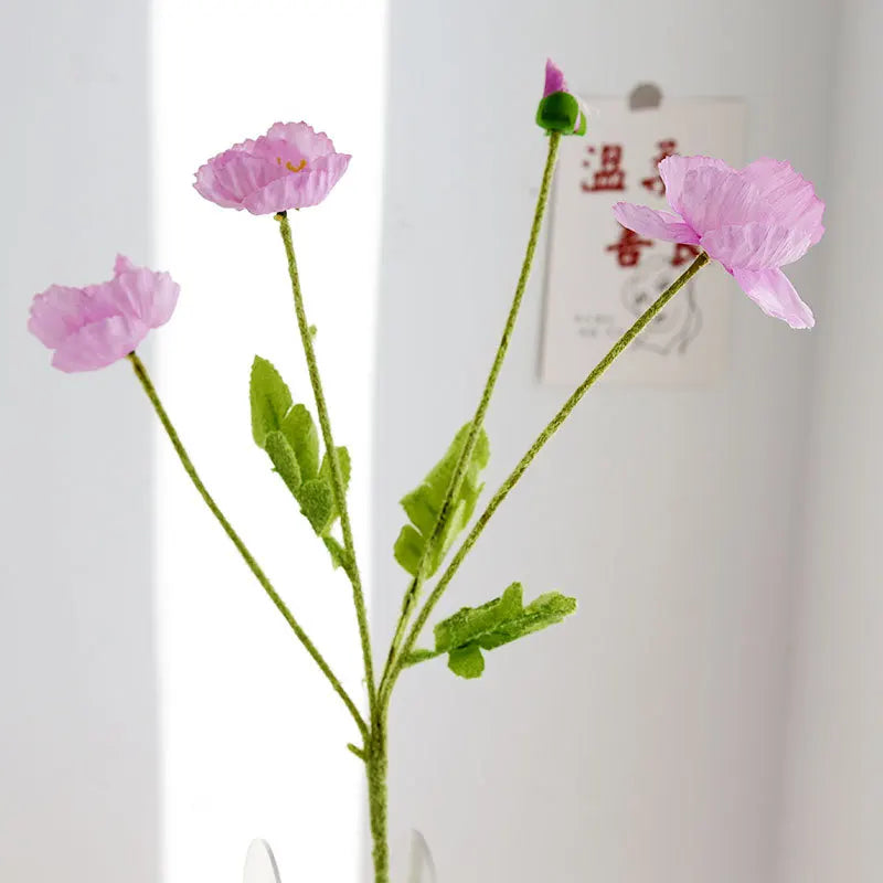 4 Head Artificial Poppy Flowers