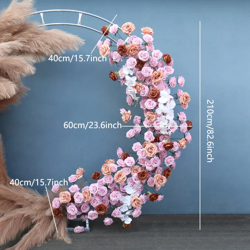 Elegant Pampas Rose Wedding Arch Decoration Piece