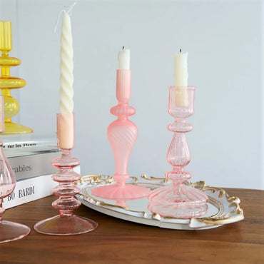 Pink Wedding Table Centerpieces Candle Holder Wedding Decoration Flower Vase Home Decoration Accessories Vases Room Decor