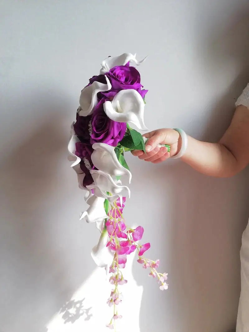 Red Pearl Crystal Bridal Bouquet