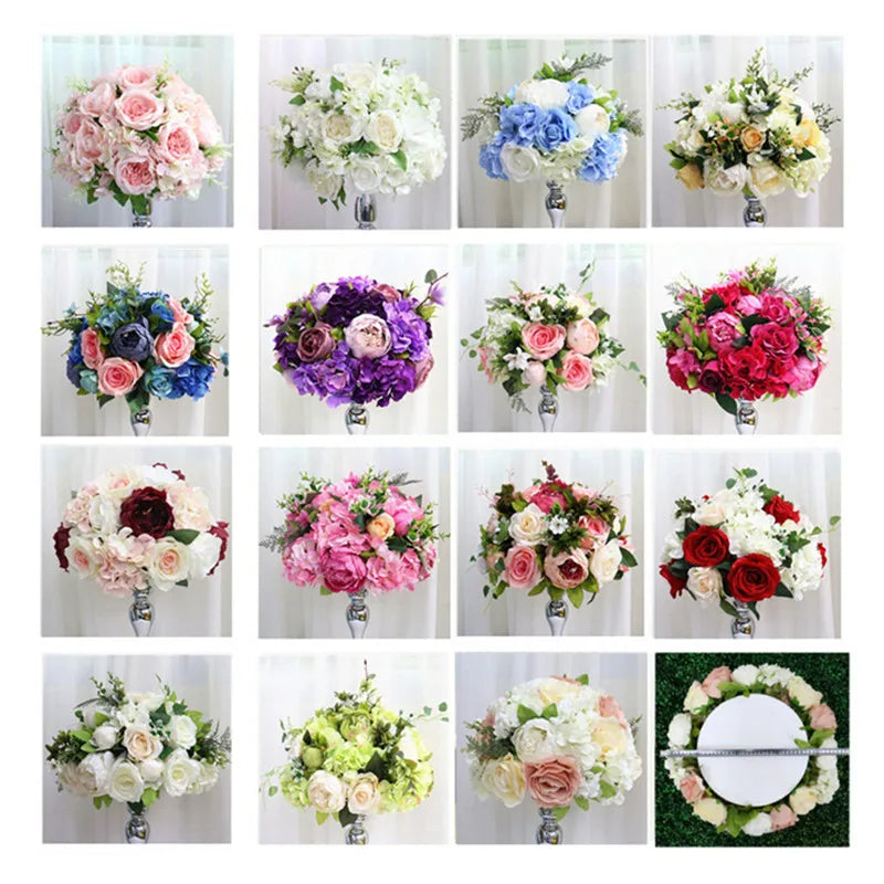 Silk Floral Ball Centerpieces — 35cm, 45cm & 50cm, Multiple Colors and Designs