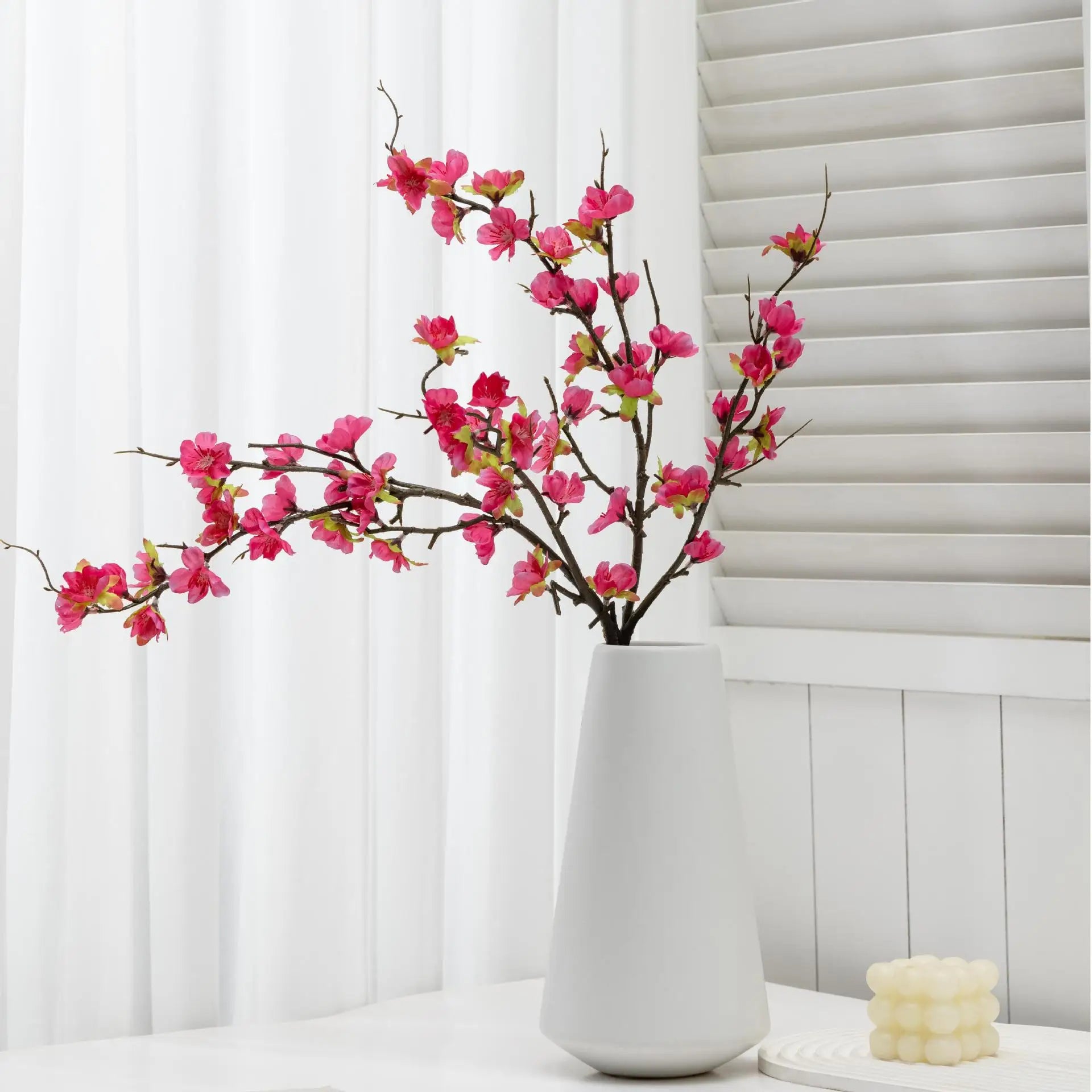 Peach Blossom Floral Branch Stem