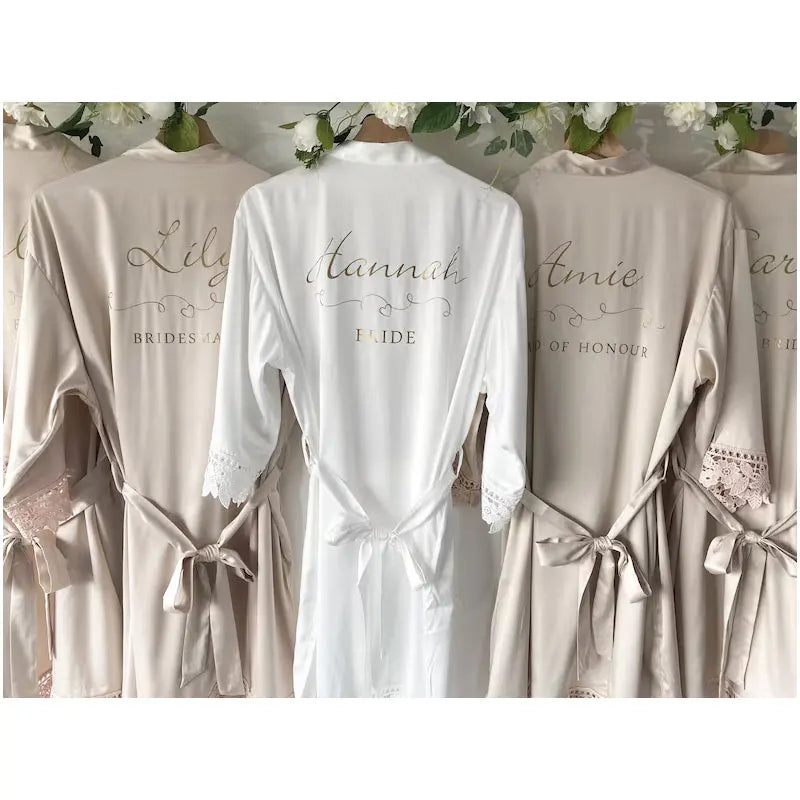 Personalized Vintage Style Robes for Wedding Party