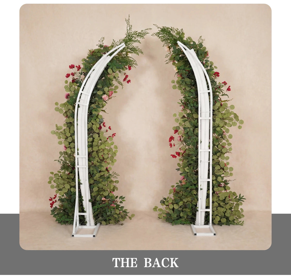 Romantic Rose & Eucalyptus Wedding Arch Floral Arrangement