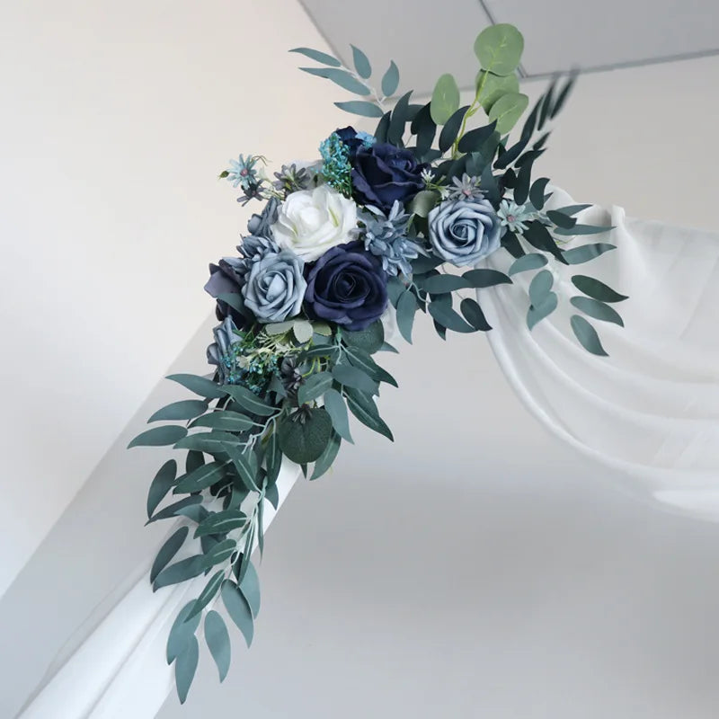 Blue Floral Wedding Arch Decor