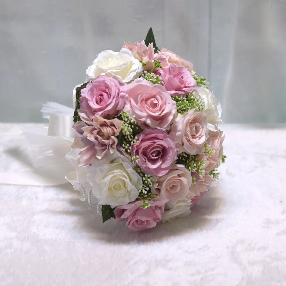 Rose Bouquet - Bridal Toss or Flower Girl Bouquet