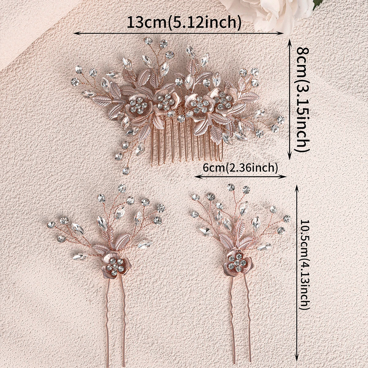 Crystal Rose Bridal Hair Comb
