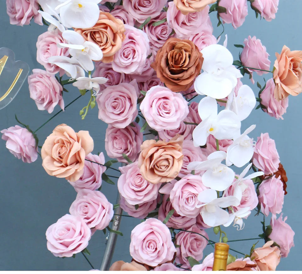 Elegant Pampas Rose Wedding Arch Decoration Piece
