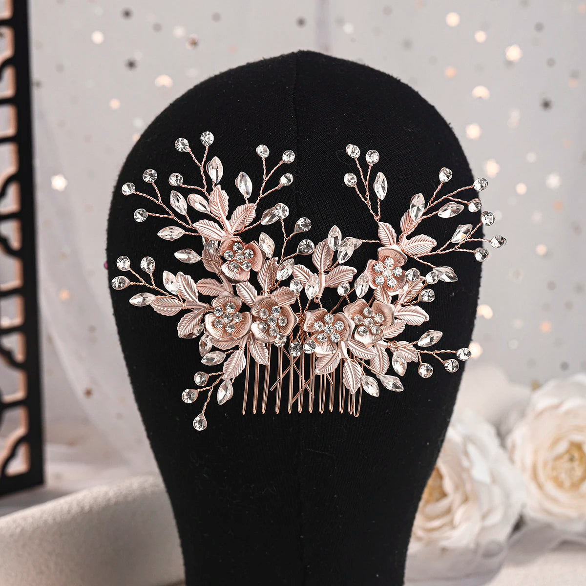 Crystal Rose Bridal Hair Comb