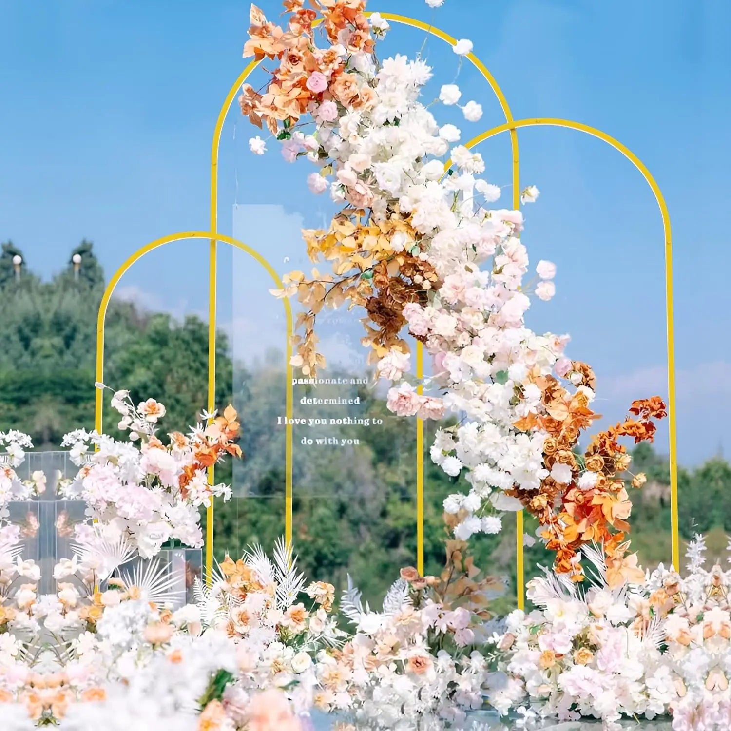 Gold Wedding Arch Stand Event Backdrop Frame