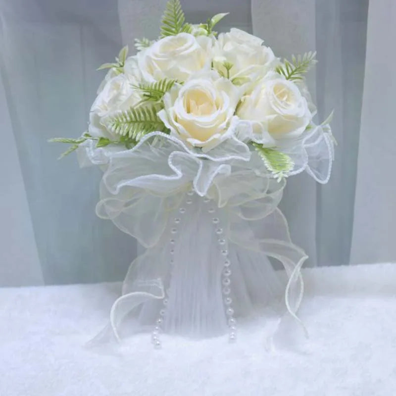 Bridal Throw Bouquet/Flower Girl Bouquet/Bridesmaid Bouquet Set