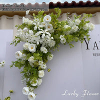 White Green Flowers Wedding Decoration Artificial Flowers Floral Backd
