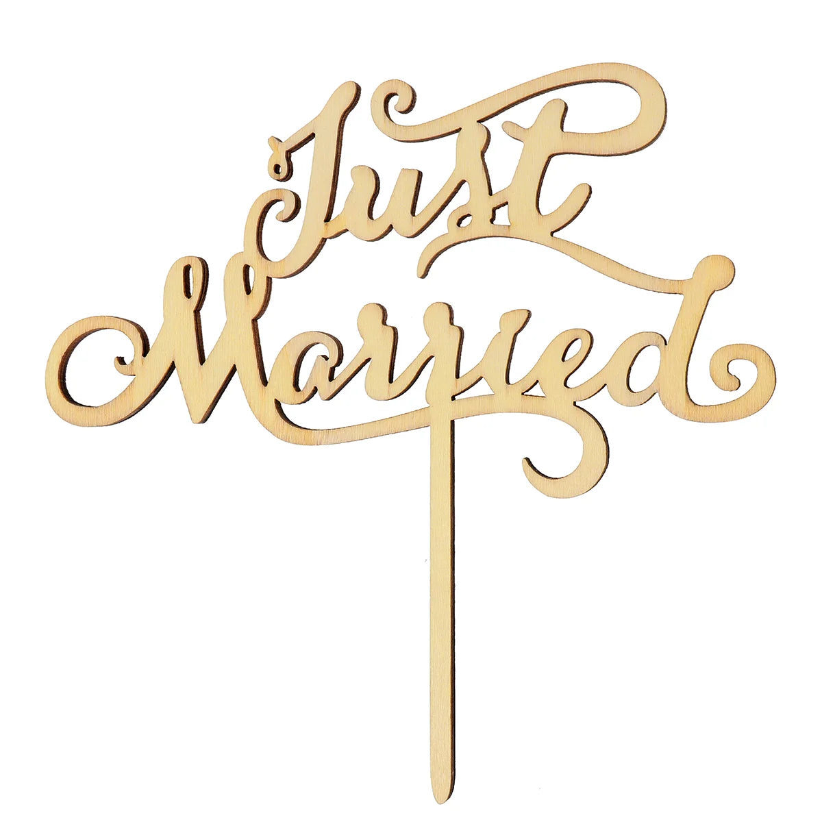 Decor Retro Cake Toppers Handmade Just Married Supplies Bride Wood Wed