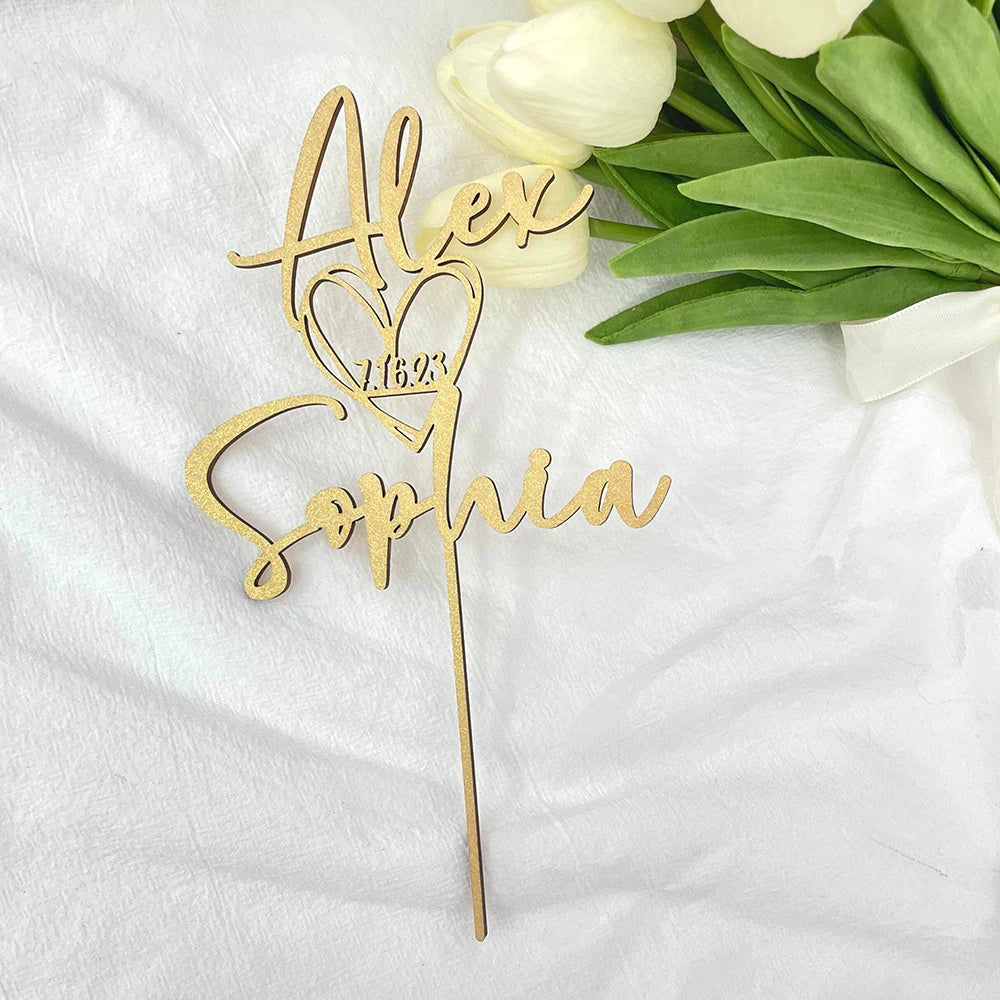 Custom Wedding Cake Topper Acrylic Name Decoration