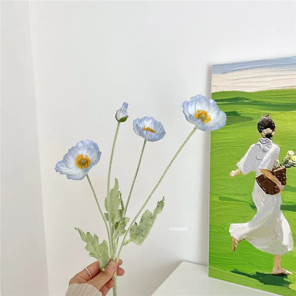 4 Head Artificial Poppy Flowers