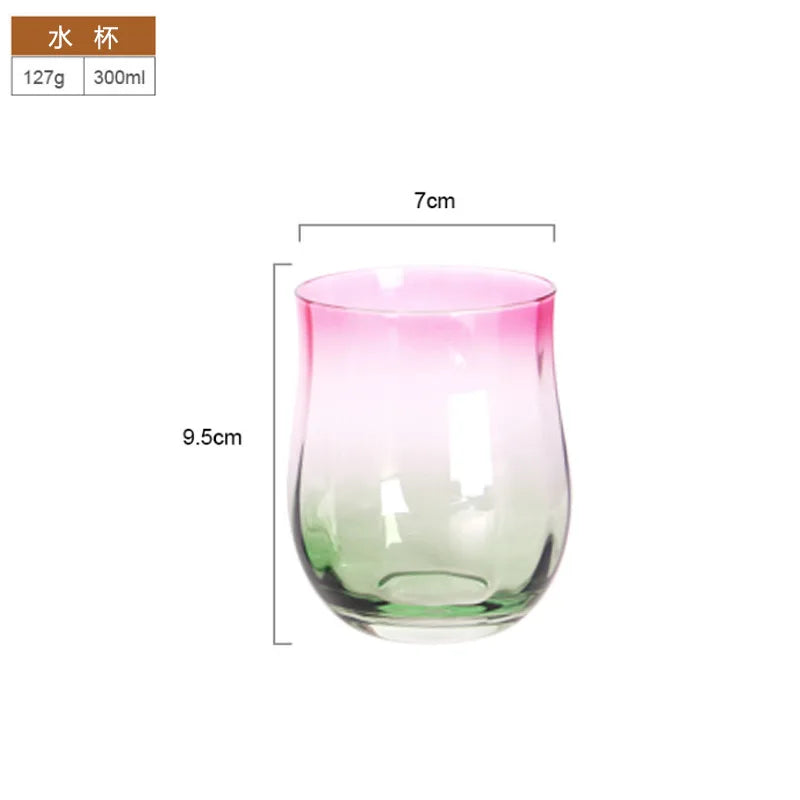 Creative Medieval Cocktail Wine Glasses Hand-Blown Gradient Dense Edge