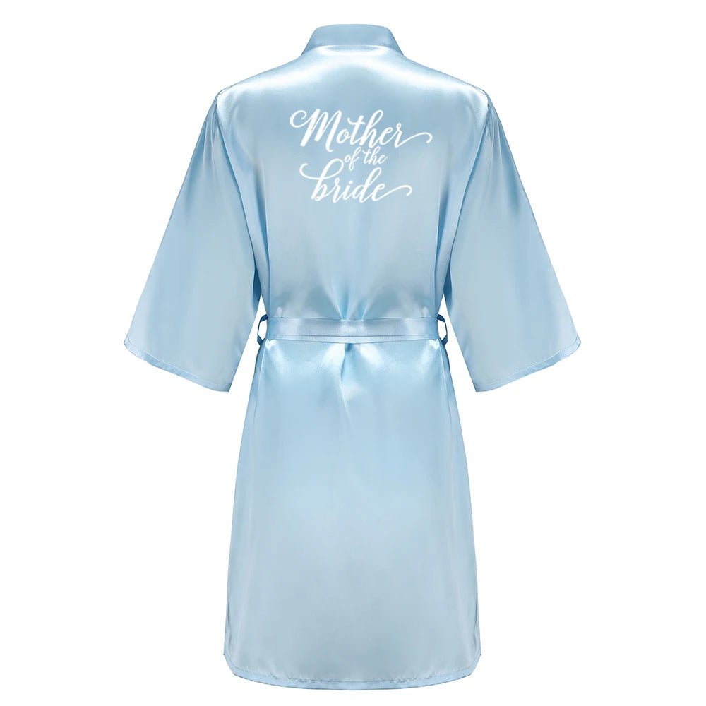 Light Blue Women's Satin Robe for the Wedding Party