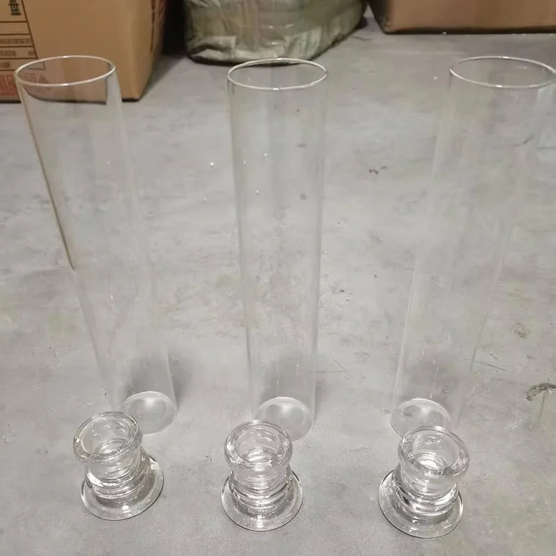Tall Clear Glass Candle Holders