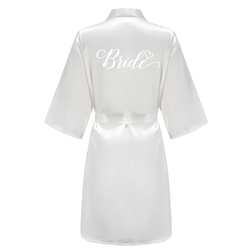 Light Blue Women's Satin Robe for the Wedding Party