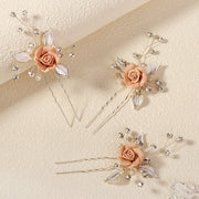 Rose Flower Bridal Hair Pins