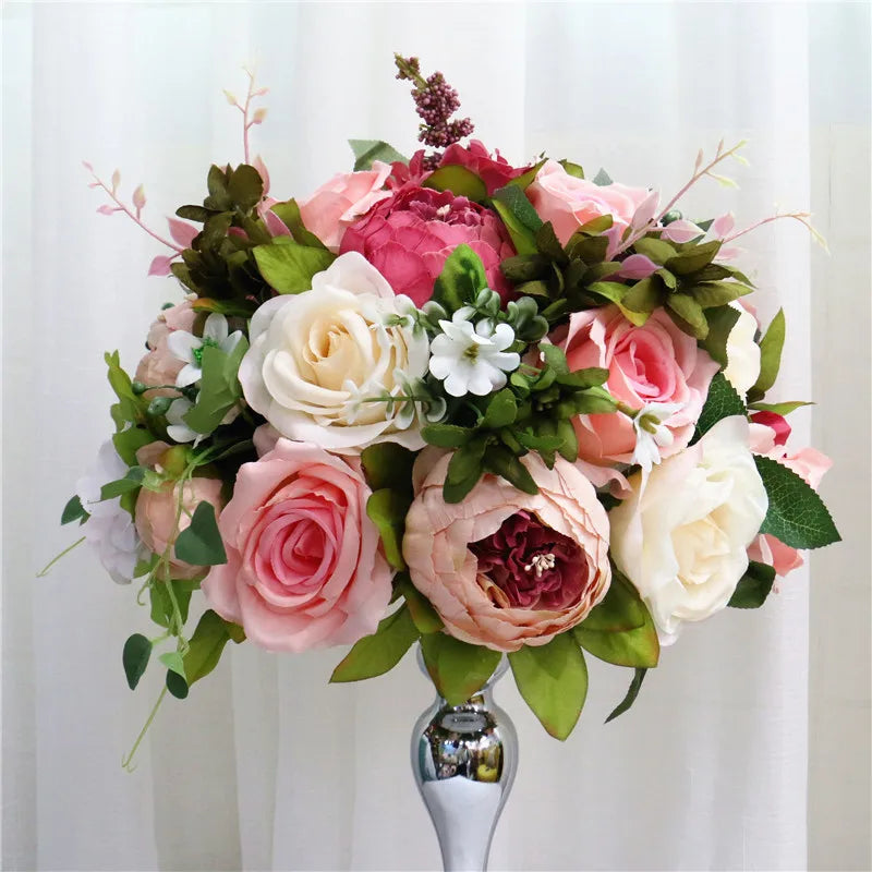 Silk Floral Ball Centerpieces — 35cm, 45cm & 50cm, Multiple Colors and Designs