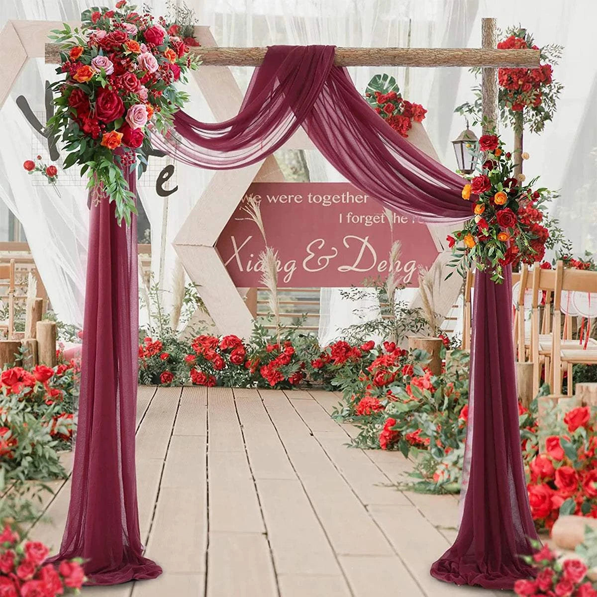Wedding Arch Drape Chiffon Fabric Draping Curtain Drapery Wedding Birt