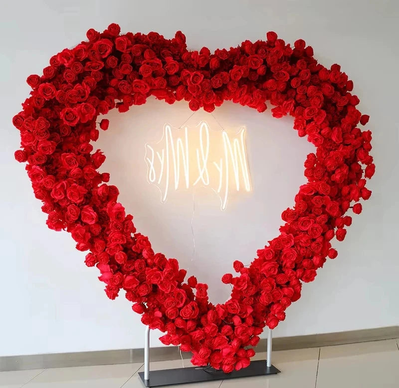 Heart Shaped Premium Rose Flower Arch Backdrop