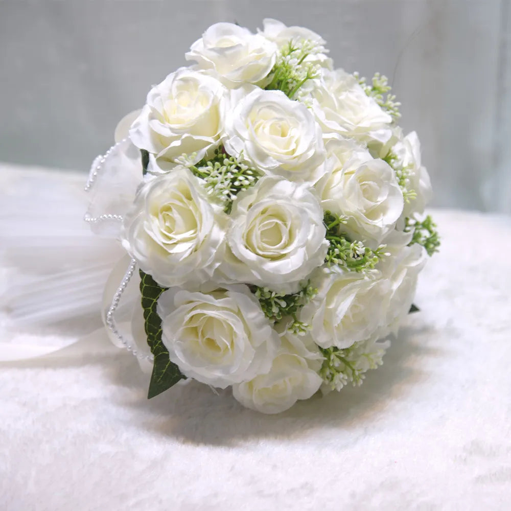 Rose Bouquet - Bridal Toss or Flower Girl Bouquet