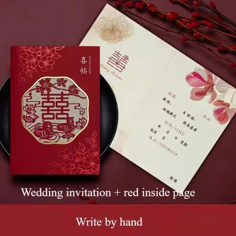 Chinese wedding invitation card, custom invitation card/invitation car