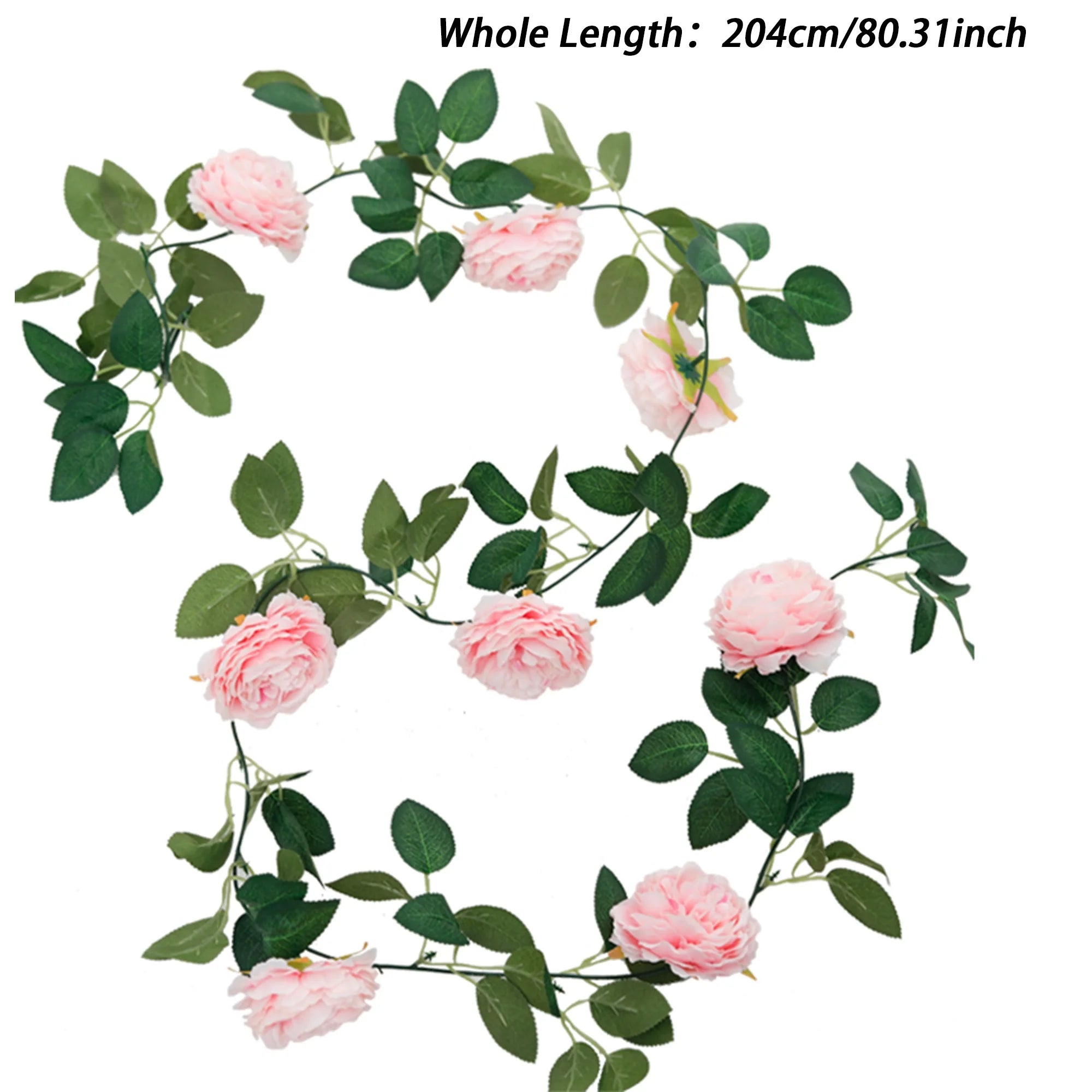 Pink Floral Garland with Greenery