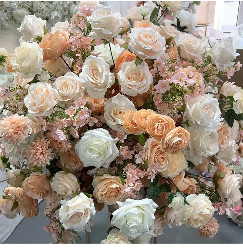 Champagne Floral Ball Wedding Centerpiece Decor